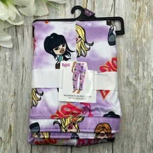 Women’s Juniors’ Bratz Print Comfy Lounge Pajama Sleep Pants, Size 2X